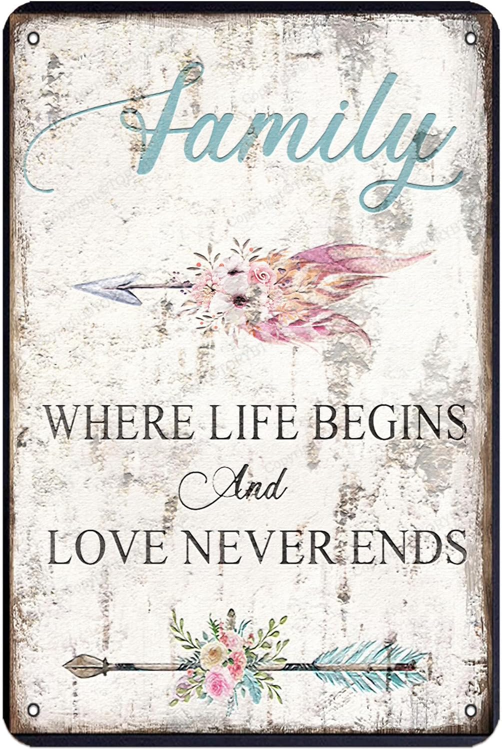 Home Bathroom Signs - Family Where Life Begins and Love