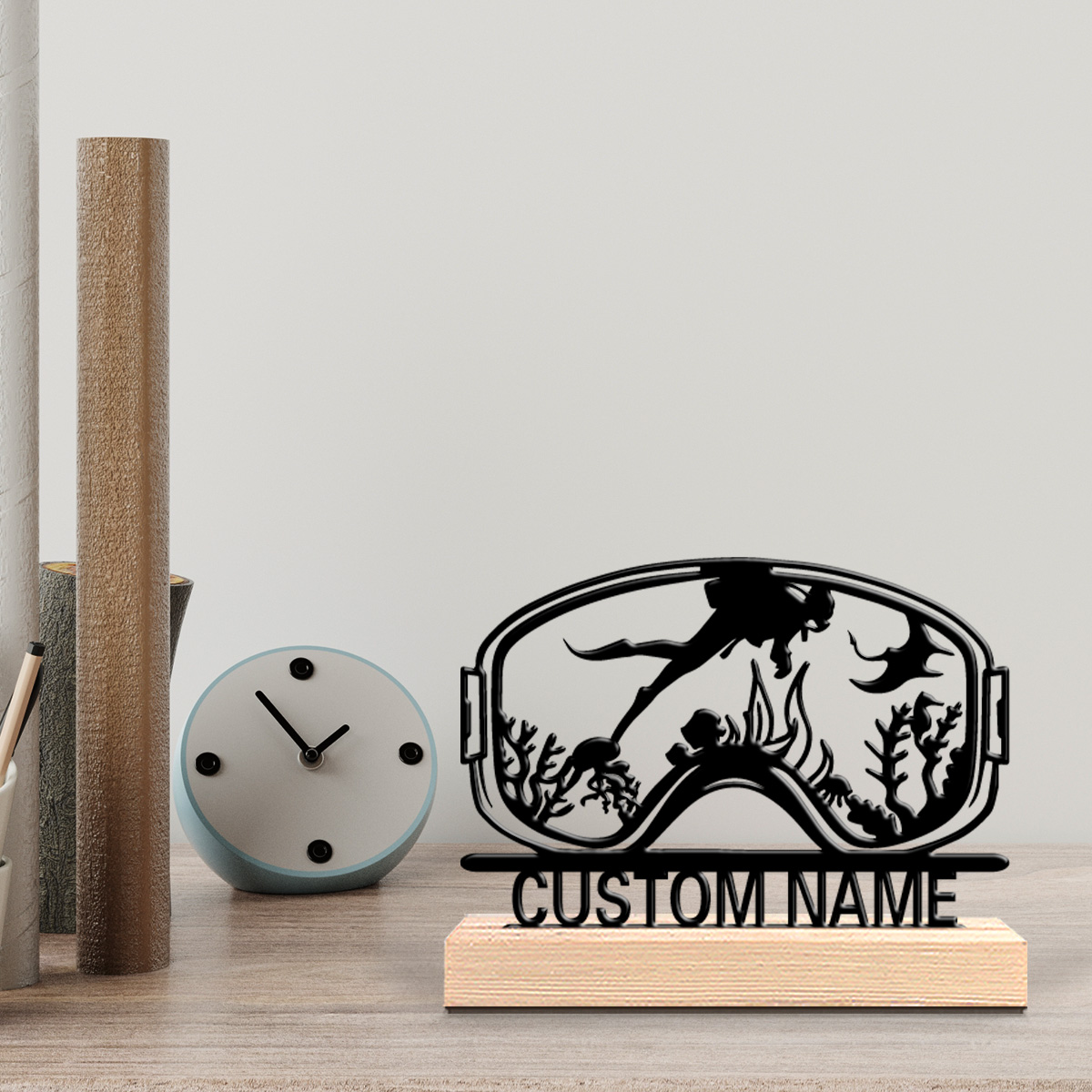 Home Kitchen & Bathroom - 1pc Cute Personalized Custom Diving Wooden