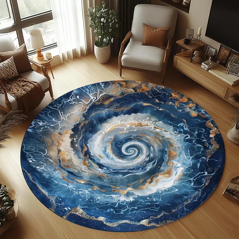 Home Bathroom Trends - 2D Polar Bear Round Rug Ice