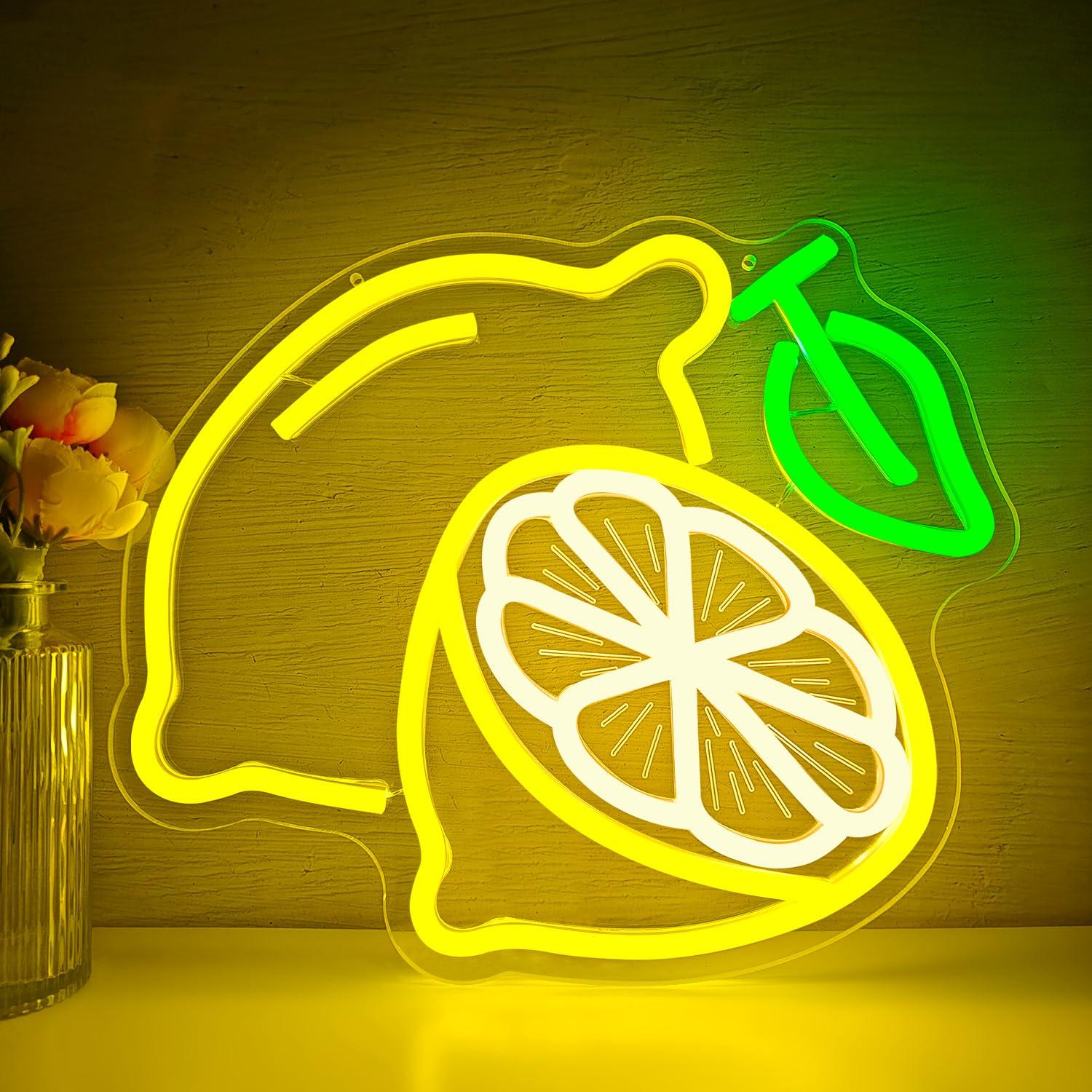 Home Kitchen & Bathroom - Lemon Neon Sign Dimmable LED Light