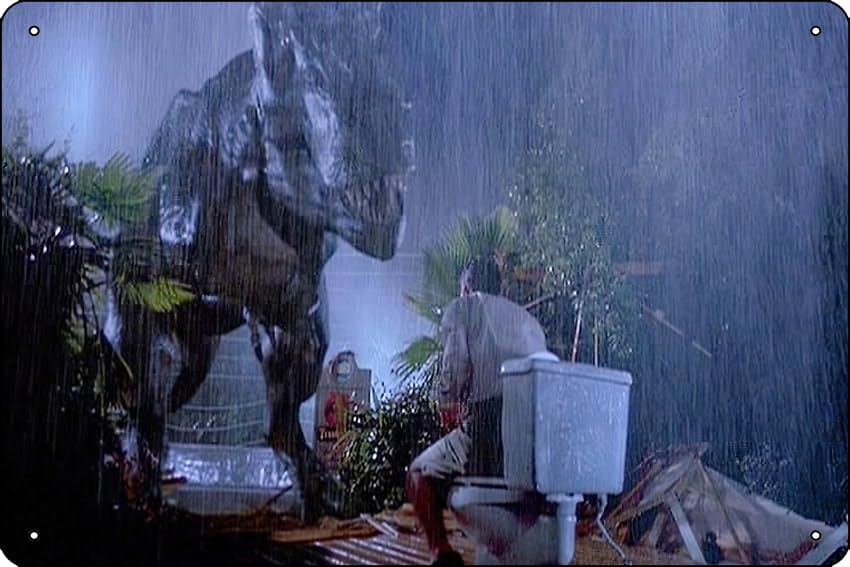 Home Bathroom Signs - The Jurassic Funny Bathroom Photographic Print