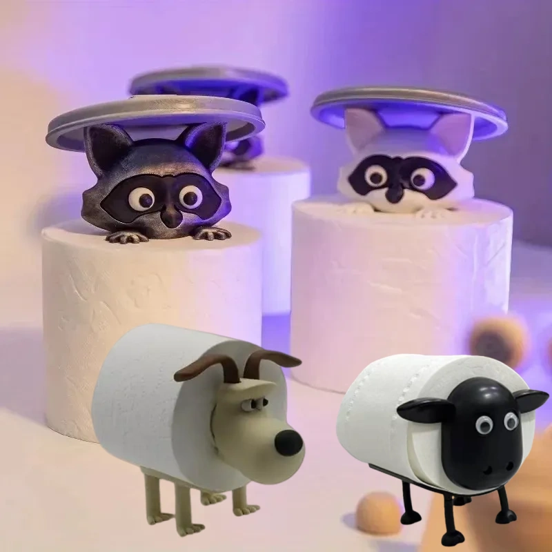 Zara Home Bathroom Accessories - Fun Dog Raccoon Sheep Toilet Paper