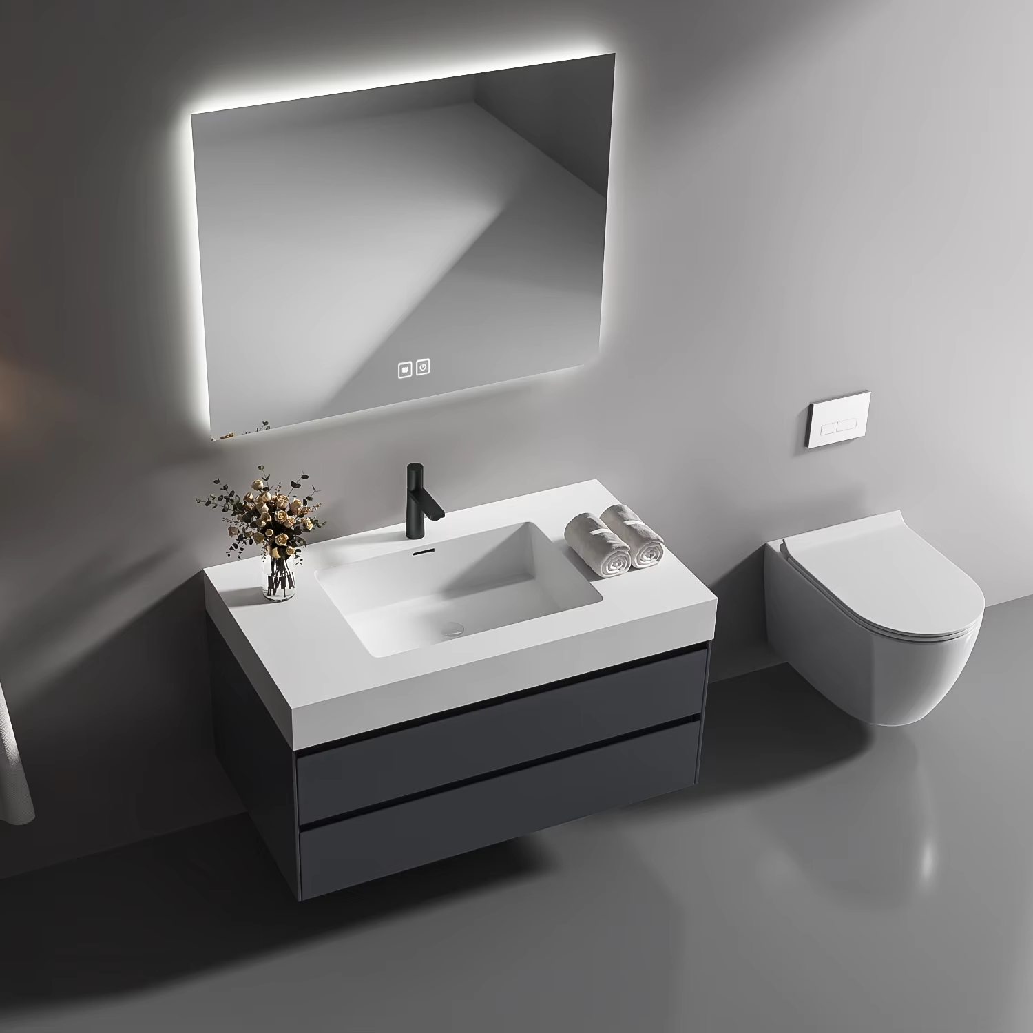 Home Bathroom Trends - Modern Luxury Wall Mount Bathroom Vanity