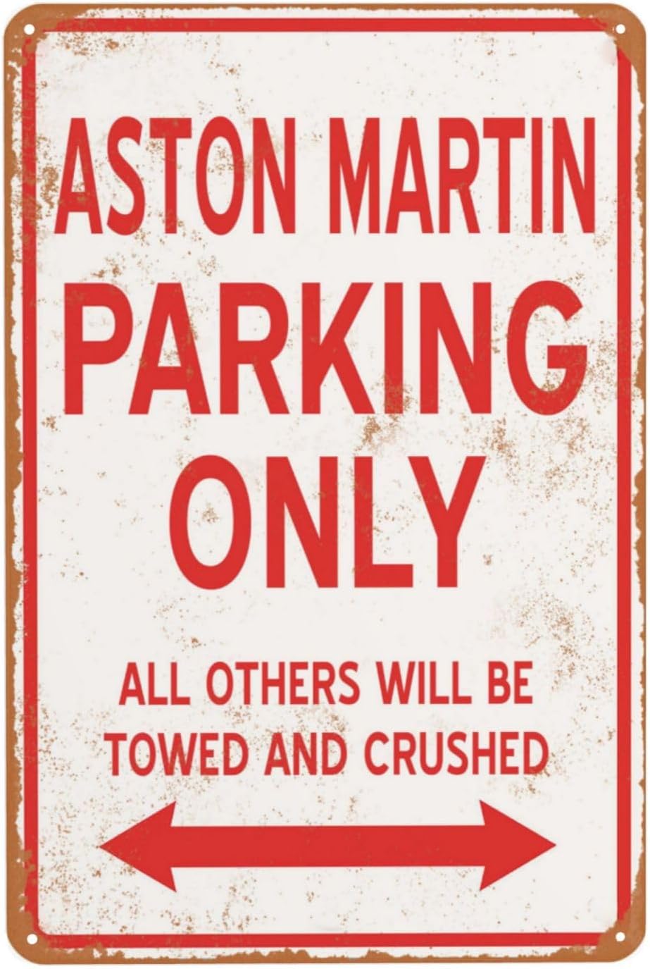 Home Bathroom Signs - Vintage Metal Sign Aston Parking Only