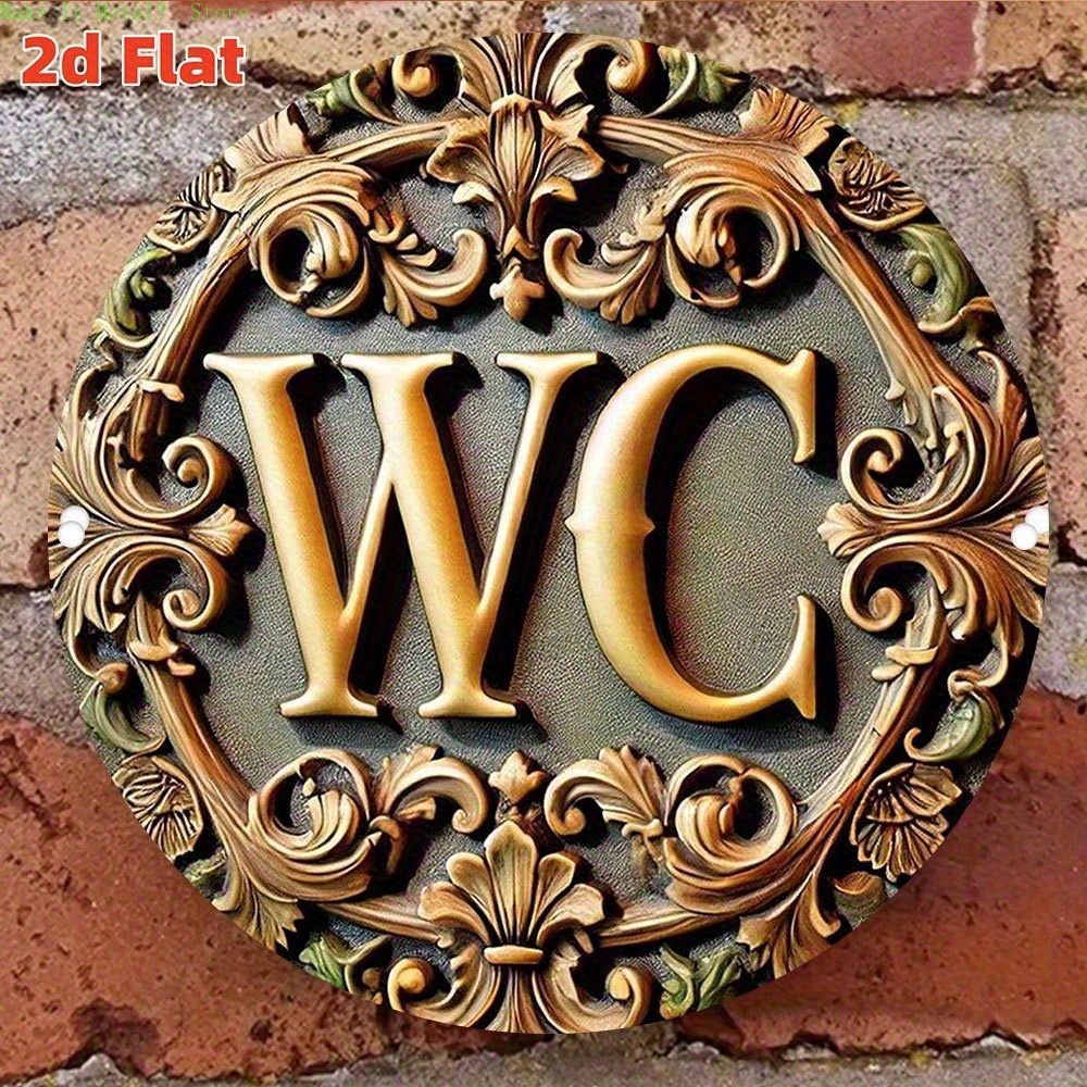 Home Bathroom Signs - 2D Flat Ornate Baroque 