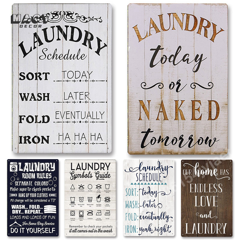 Slogan Metal Tin Sign Laundry  - đánh giá và giá Home Bathroom Signs