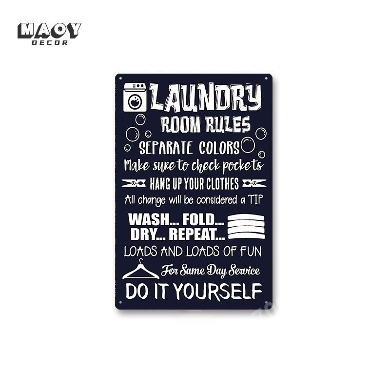 Slogan Metal Tin Sign Laundry  - đánh giá và giá Home Bathroom Signs