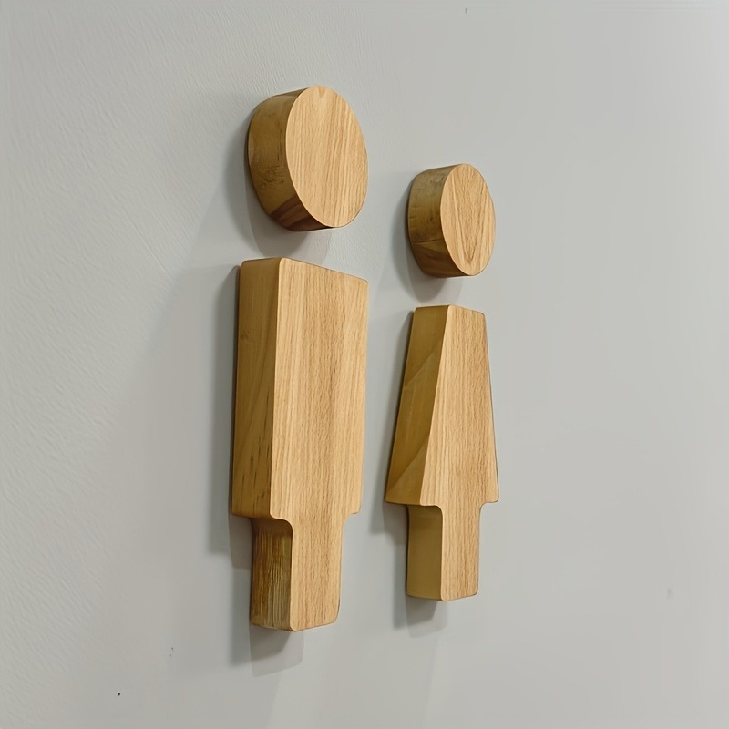 2PCS Wooden Bathroom Sign for  - đánh giá và giá Home Bathroom Signs
