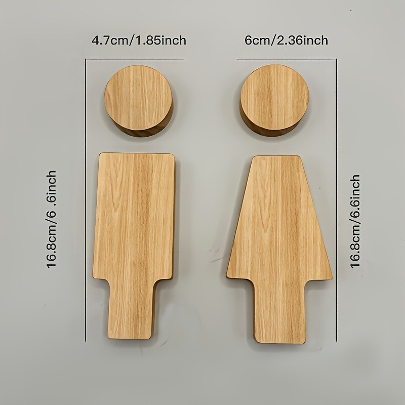 2PCS Wooden Bathroom Sign for  - đánh giá và giá Home Bathroom Signs