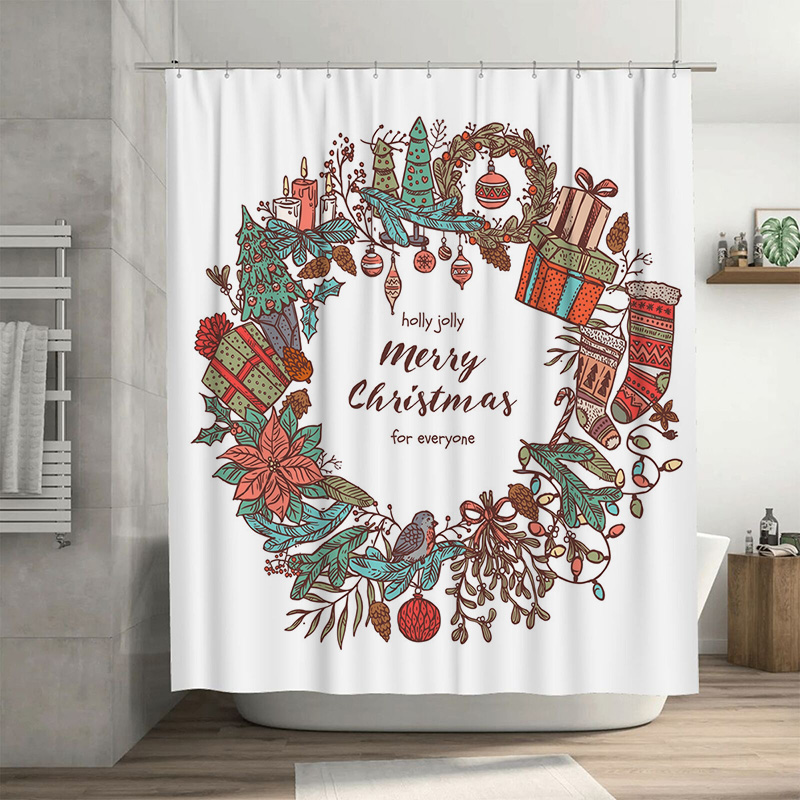 TU Merry Christmas Shower Curt - đánh giá và giá Home Bathroom Upgrades
