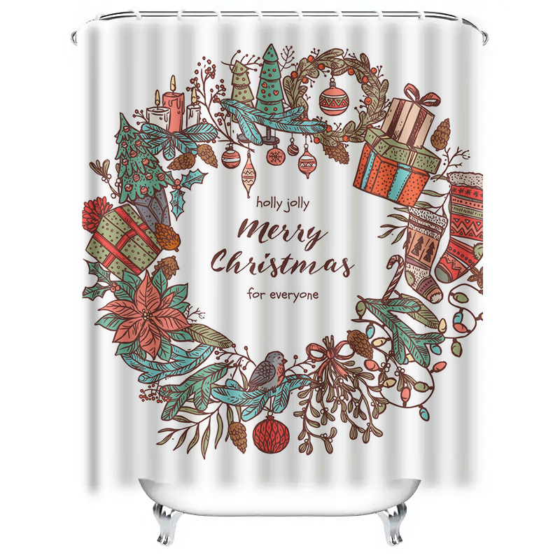 TU Merry Christmas Shower Curt - đánh giá và giá Home Bathroom Upgrades