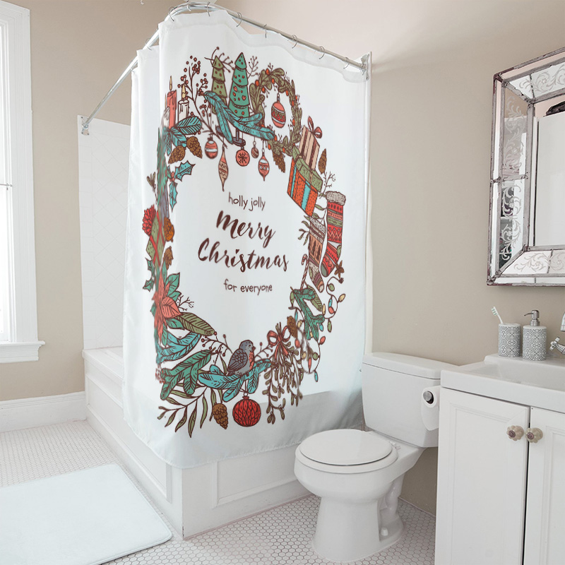 TU Merry Christmas Shower Curt - đánh giá và giá Home Bathroom Upgrades