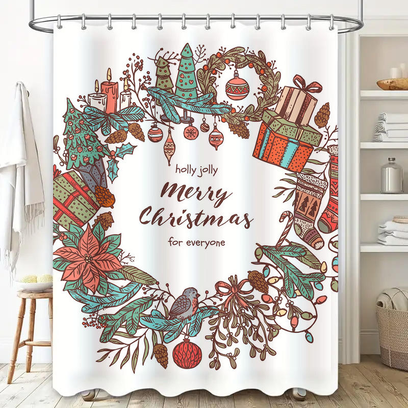 TU Merry Christmas Shower Curt - đánh giá và giá Home Bathroom Upgrades