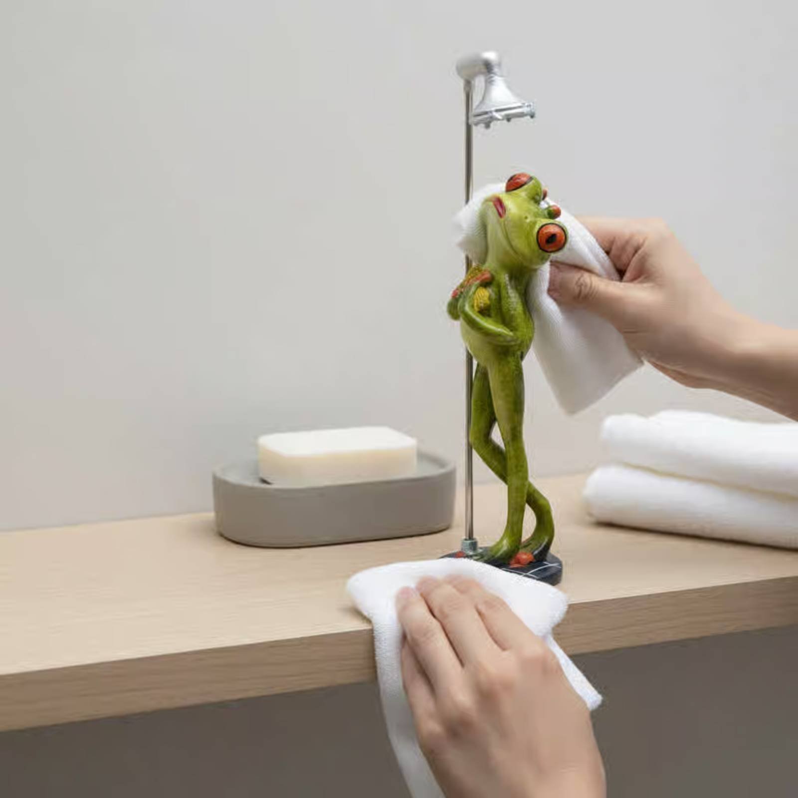 Showering Frog Figurine Great  - đánh giá và giá Home Bath