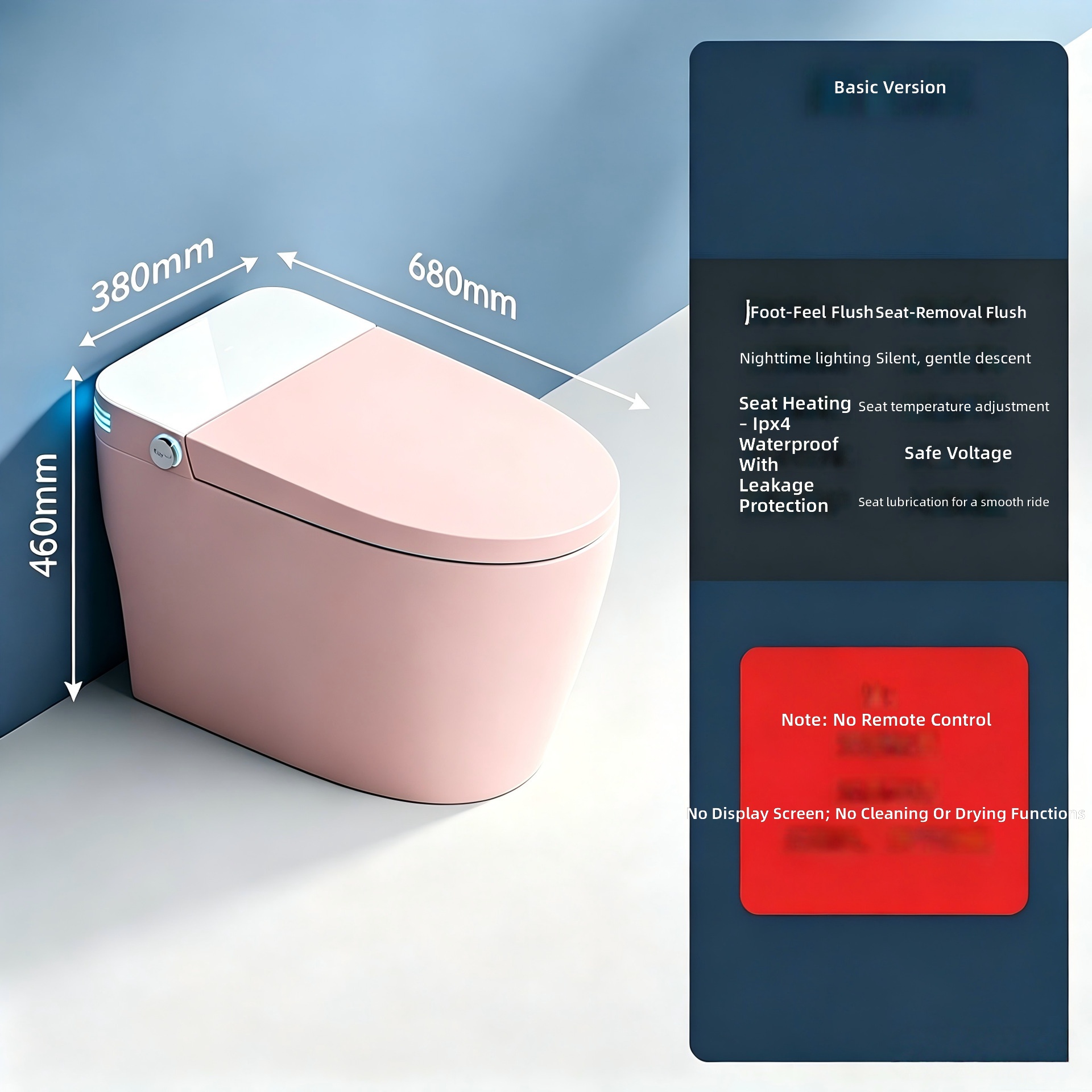 Smart Toilet, Pink, All-in-1 A - đánh giá và giá Home For Bathroom